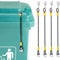 TOLIDA 4 Packs Universal Trash Can Lid Lock - Outdoor Trash Can Lid Metal Locks Kit, Rubber Coated Braided Wire Rope Dustbins Lid Lock Straps from Animals Rummaging, Wind and Spilling