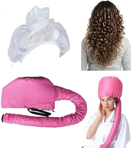 Netz Plopping Kappe zum Trocknen von lockigem Haar Net Plopping Cap Bonnet Verstellbare Haartrockenhauben Netzhaube Haarnetz mit Kordelzug Netzkappe Damen Frauen Mädchen Geschenk (A,Einheitsgröße)