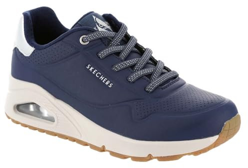 Skechers Damen Sneakers, Navy Durabuck Rosegold Duraleather Mesh Tri, 37 EU