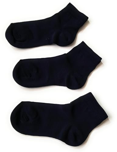 Fontana Calze - 3 paia calze bimbo Cotone Filo di Scozia elasticizzato altezza Caviglia (22-25, BLU)