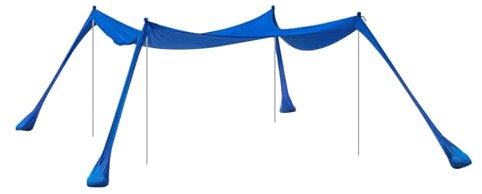 SoBuy Lycra Strandzelt Sonnensegel Strandmuschel Tragbarer Strandzelt mit Alu-Stangen Sonnenschutz einfacher Aufbau für Strand Dunkelblau BHT ca. 400x200x400cm OZT02-DB