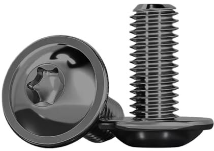 Drenky Viti M6 Testa Bombata M6x16mm Viti Torx A Testa Bombata Nero ISO 7380-2 Viti A Flangia Bullone Acciaio Inox A2 V2A Viti a Macchina, Interamente Filettate, 20 Pezzi