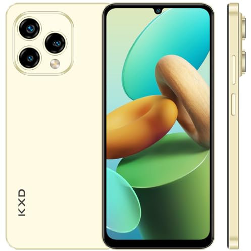 KXD 13C Smartphone Ohne Vertrag,16GB RAM +256GB ROM, 4500mAh 6.8 HD+ 90Hz IPS Display Android 13 Handy Günstig 4G, Octa Core,50MP Panorama Kamera, Dual SIM/GPS/Seitlicher Fingerabdruck/Typ C - Gelb