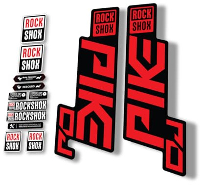 Gabel Ersatz Aufkleber kompatibel für Rock Shox Pike DJ 2021 Serie Rot (matt)