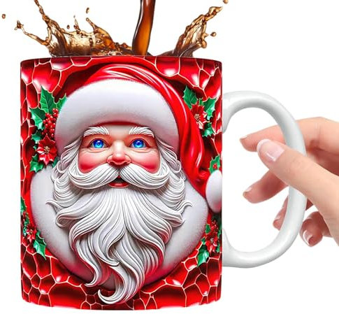 Mihauuke Weihnachtsmann-Keramik-Weihnachtstasse, Vintage-Weihnachtsmann-Tasse, Santa Mugs Kaffeetasse, Weihnachtsmann-Kaffeetasse, Weihnachtstassen, Weihnachtstassen, Schreibtischdekoration,