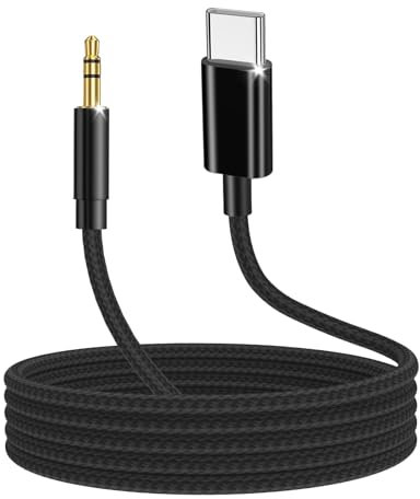 LBSC Aux to Usb C,Usb C to Aux 3.5mm Audio Jack Cable,3.3 ft, Type C to Headphone Male Cord Car Cable Compatible For Phone 15/15Plus/Pro/Pro Max, Galaxy S23 Ultra Pixel 7 (Black 1.8M)
