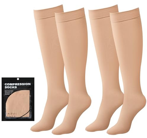 Evolyline 2 Paar Medizinische Kompressionsstrümpfe Damen Herren 20-30 mmHg Klasse 2, Waden Geschlossenem Zehenbereich StützstrüMpfe Kompressionssocken Thrombosestrümpfe Abgestufte Unterstützung ödeme