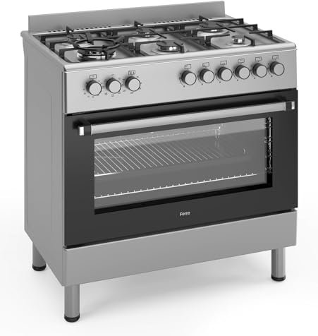 Ferre F9S60E7-IN 90cm Dual Fuel Range Cooker With Double Turbo Fan & 6 Burner(1 Wok) - Stainless Steel