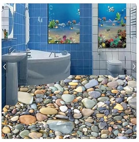 pdghsdkgjh Custom Large Size Sticker PVC Waterproof Self Adhesive Floor Mural 3D Stone Pebbles Living Room Bathroom Tiles Floor Decoration*430cmx300cm(169.3x118.1inch)