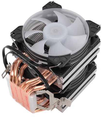Cpu Air Cooler, Cpu Cooler Air Dual Tower 4pin 90mm 6 Heat Pipes Cpu Cooler Computer Cpu Cooling Fans Cpu Cooler for Intel LGA115X 1366 for AMD 754 AM2