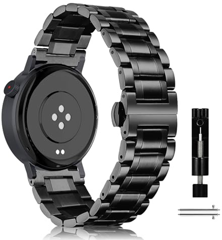 MiKoyi Armband Kompatibel mit CMF by Nothing Watch 3 Pro/Pro 2, Ersatzbänd Edelstahl Metall Armband Uhrenarmband Wasserdicht Verschleißfest Band für CMF by Nothing Watch Pro 2/3 Pro, Schwarz