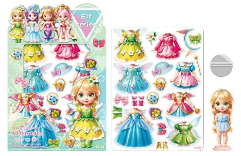 Magnetische Papierpuppen, magnetische Puppen zum Anziehen | Kostümkleid, Ausschnitte für Prinzessinnen-Pappen, magnetische Kleiderpuzzle, kreative Ankleidepuppe