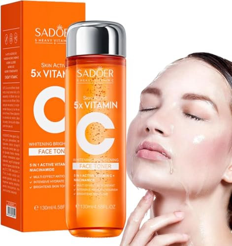 5X Vitamin C Toner, Vitamin C Toner Spray for Face, Korean Vitamin C, Vitamin C Brightening Toner, V-itamin C Serums, Hydrating Facial Toner, Anti-Aging Facial Serum, Enhances Skin Firmness ﻿ (1 Pcs)