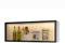 Gmpeccable Sideboard, Wandmontage, Glas-Vitrine, grau-weiß, Speisekammeraufbewahrung mit Türen und Regalen, ideal für Bad und Küche, bohrfreie Installation, inklusive Licht