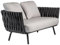 WEIDPHL Esszimmerstuhl Mit Rattan-Armlehne, Terrassen-Sofa Aus Geflochtenem Aluminium Mit Kissen, Gepolsterter Loungesessel Für Die Terrasse Im Freien Oder Am Pool,Double b
