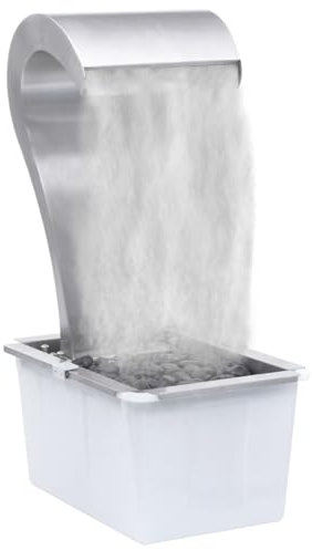 Gecheer Garten-Wasserfall, Brunnen, Wasserbrunnen für Gartendekoration, Wasserfontäne Zierbrunnen, Silbern 52,4x34,2x82 cm Edelstahl