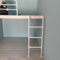 Loft Bettleiter aus Metall für Zuhause, Schlafzimmer, Bibliothek, weiße Dachbodentreppe mit Kellerausgang und Fenster, 300 lbs Ladesicherheitsleiter Kletterleiter