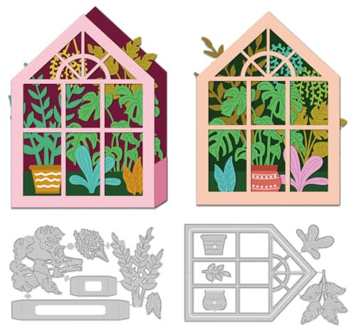 DELORIGIN 3D Stanzschablone Für Gewächshauspflanzen Schachtel Kartenherstellung Schablone Scrapbooking Prägevorlage Für Grußkarten Alben Hochzeitseinladungen Dekoration