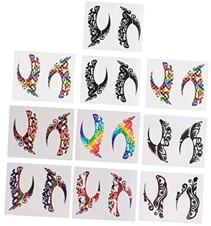 GANAZONO 10paare Eyeliner Aufkleber Lidschatten Sticker Augen Sticker Party Festival Karneval Augen Aufkleber Lidschatten Ornament Fein Verarbeitet