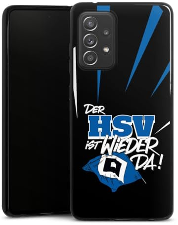Slim Case extra dünn kompatibel mit Samsung Galaxy A52 Silikon Handyhülle schwarz Hülle Hamburger SV Aufstieg HSV