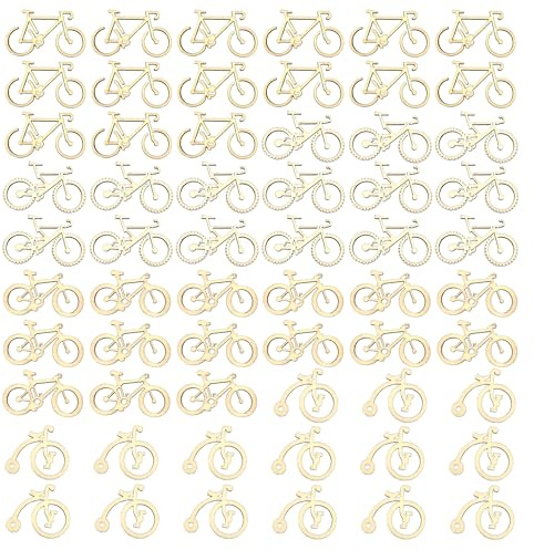LIANCHEN 60 Stück Fahrrad-Ornamente aus Holz fahrrad deko scheiben | Natürliche Holz-Verzierungen Dekorationen zum Thema Fahrrad Vielseitig Für Heimdekoration Und Bastelbedarf Geschenk