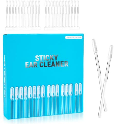 24 piezas Sticky Earpick removedor de cerumen reutilizable con puntas de silicona, lavable a 360°, limpieza suave para adultos, lavable