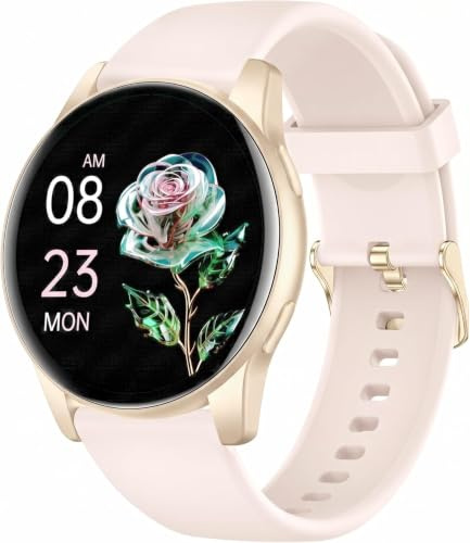 AcclaFit Smartwatch Uomo Donna con Chiamate Bluetooth, Orologio Fitness Rotondo da 1,38 con 147+ Modalità Sportive, Cardiofrequenzimetro, Sonno, IP68 Impermeabile, Compatibile con Android iOS