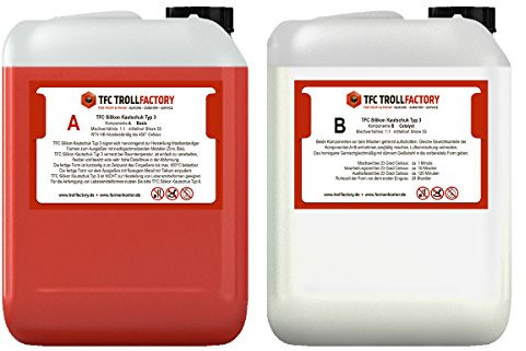TFC Silikon Kautschuk Typ 3 I Dubliersilikon mittelhart I Zinnguss Bleiguss, hitzebeständig I 10 kg (2 x 5 kg)