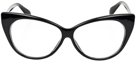 iB-iP Damen Vintage Cateye Kunststoffrahmen Modische Klare Linse Brillen, Größe: Einheitsgröße, Schwarz