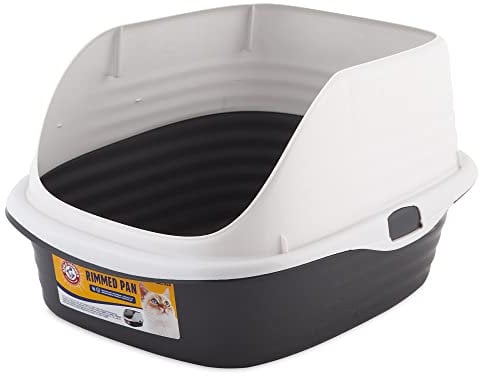 Arm & Hammer Rimmed Cat Litter Box with High Sides and Microban
