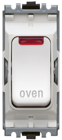 MK Electric Edge 20 Amp DP 1 Way Printed Switch Module with Neon for Oven