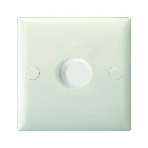 Varilight LED Dimmer Switch - V-Pro Series, 1 Gang (Single), 1 or 2 Way, 0-120 Watt (Trailing Edge), Classic White Bevel Range JOP401W-P