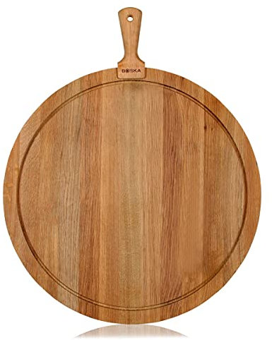 BOSKA Tagliere Rotondo Amici XL – Legno di Quercia Europeo di Alta Qualità – 55cm