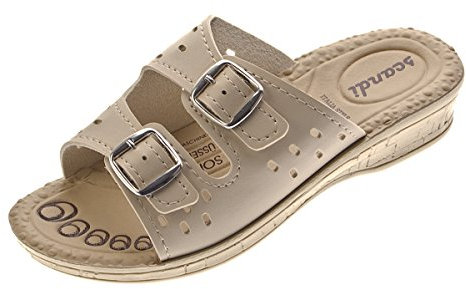 Damen Pantoletten Beige Clogs Komfort-Soft-Fußbett Latschen Schuhe Sandalette Gr. 39