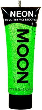 Moon Glow, Neon-UV-Glitzer-Gesichts- und Körpergel, Glitzer-Gesichtsfarbe (Grün, 12 ml (1 Stück))