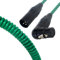 Van Damme Curly Mic Cables. Neutrik Angled Balanced Female to Male XLR. Boom Mic Cable. (Medium, Green)