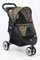 Innopet Hundebuggy Allure Cheetah - Stilvoller Hundebuggy mit Leopardenmuster - Einhändig faltbar - max. 20kg - Aufbewahrungskorb und 2 Sicherheitsleinen - Idealer Haustierwagen für Katzen und Hunde