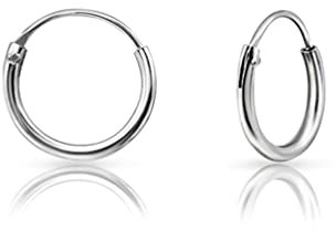 Mini Creolen Silber 925 - Silber Creolen Damen 925 Klein - Ohrringe Silber 925 Männer - Ohrringe Silber 925 Herren - Piercing Ring Ohr - Creole Klein - 10mm