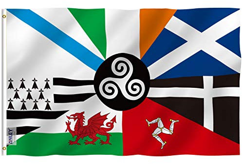 Anley Fly Breeze 3x5 Piedi Bandiera Nazioni Celtiche - Colore Vivido e Resistente Ai Raggi UV - Testata in Tela E Doppie Cuciture - Bandiera Nazioni Celtiche Poliestere Anelli Ottone 3 X 5 Piedi