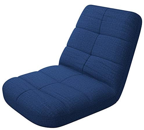 bonVIVO Easy Lounge Bodenstuhl mit Rückenlehne - Faltbarer Bodensessel, Gepolstert & Verstellbar - Mobiler Meditationsstuhl, Gaming Stuhl - Blau