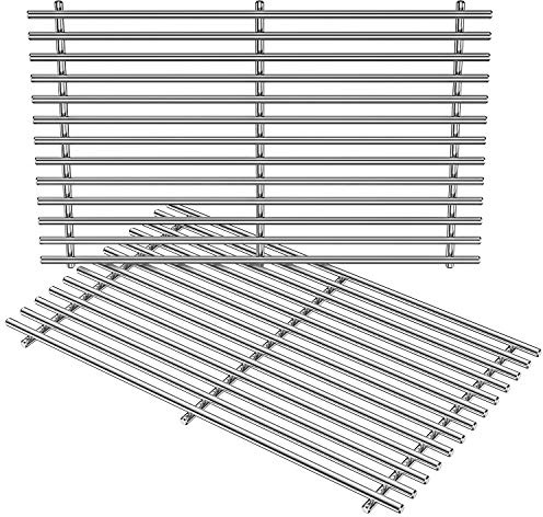 Stanbroil Grillrost für Weber Summit 400 Grill mit Räucherbox, 2 Stück | Massive 7 mm Edelstahlstäbe, rostfrei, passend für Weber Summit E/S 440/450/460/470, gleichmäßige Heizung, Ersatz für 67550