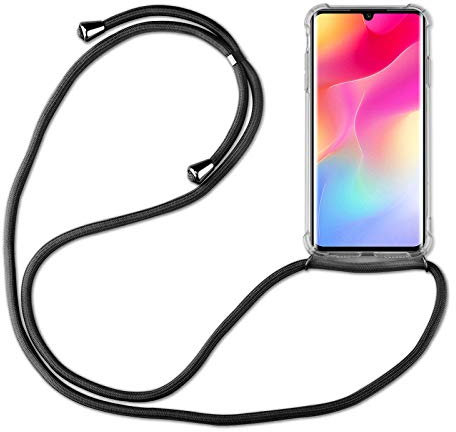 betterfon Hülle Kompatibel mit Xiaomi Mi Note 10 Lite | Handykette Smartphone Halskette Hülle mit Band | Handyhülle mit Kordel zum Umhängen Kompatibel für Mi Note 10 Lite | Schwarz