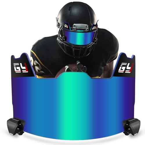 GY Football Visor Professional Football Helmet Visor for Youth Football Helmets and Adult Football Helmet Visors, Includes Visor Clip (Revo Blue)