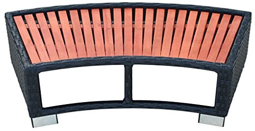 Kstyhome Marche pour Spa de Jardin 92 x 45 x 25 cm Noir Résine Tressée Escalier Extérieur