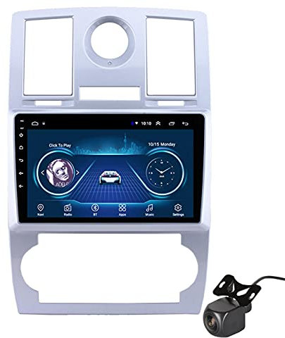 GLXQIJ Android 10.0 Autoradio Für Chrysler 300C Auto Stereo GPS Navigation Touch Display Auto Media Player Stützen WiFi Lenkrad Steuern, Mit Rückfahrkamera, Vier Kern,4+64G