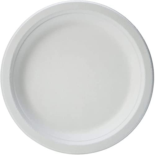 Uso 125/500/1000 Piattini piani monouso 18cmØ Biodegradabili e Compostabili in polpa di cellulosa usa e getta bagassa Plastic free | After Plastic (1000)