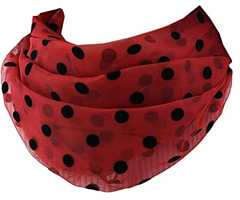 通用 Damen Loop Schal mit Punkte Loopschal Spitze Schlauchschal Rundschal Halstuch Nackenschutz Schal Tuch (Weinrot)