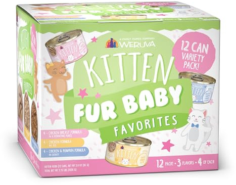 Weruva Kitten, Fur Baby Favorites Variety Pack, 3oz Can (Pack of 12)