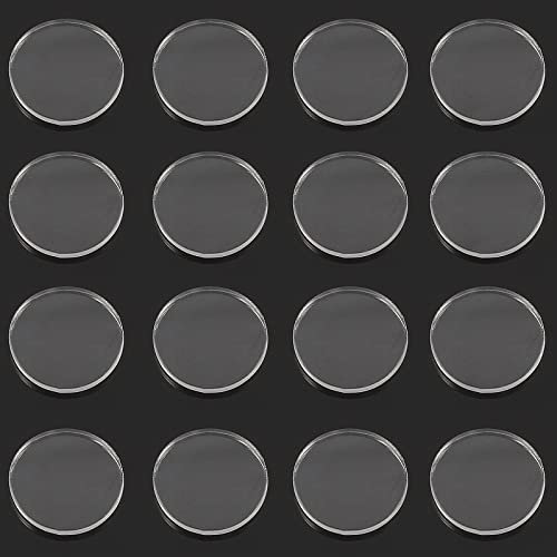 Litoexpe 20 protectores de mesa de vidrio transparente, almohadillas de goma antideslizantes y arañazos, espaciadores de mesa de vidrio no adhesivo, redondos, 25 mm