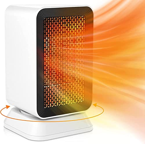 Panacare Radiateur soufflant,chauffage électrique avec 3 niveaux de puissance/économie d'énergie 1000W/PTC-céramique/timer/3S chauffer, chauffage d'appoint pour salle de bain, salon, chambre à coucher